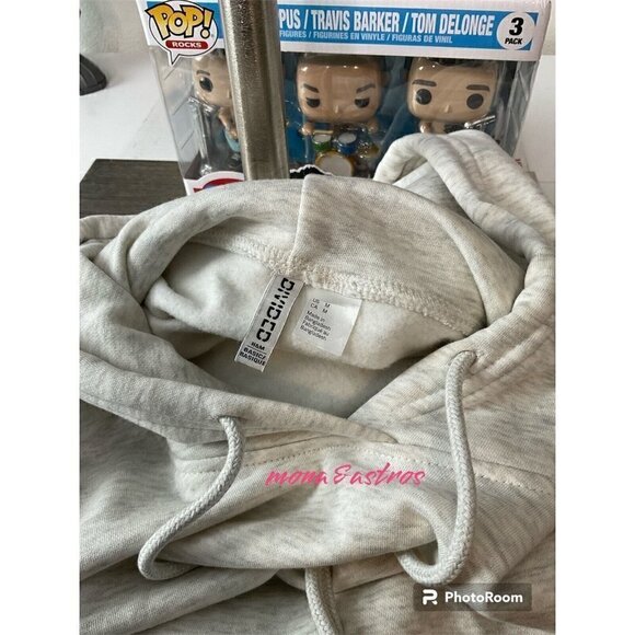 DIVIDED by Hm Women's Cropped Hoodie Basic Sweater Gray Size M - Picture 3 of 4